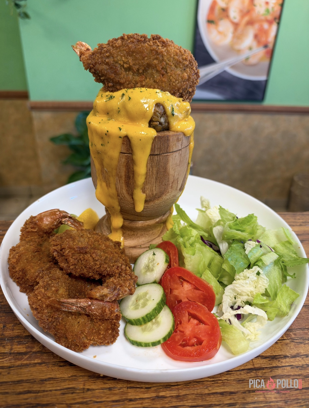Mofongo with Garlic Shrimp